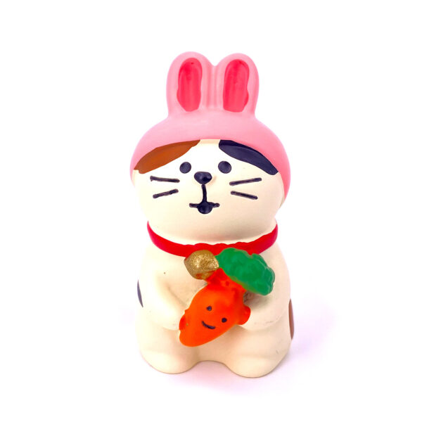 小貓扮小兔蘿蔔DECOLE擺件公仔