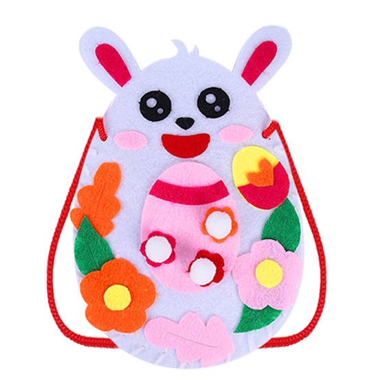 復活節小兔不織布小袋子DIY材料包