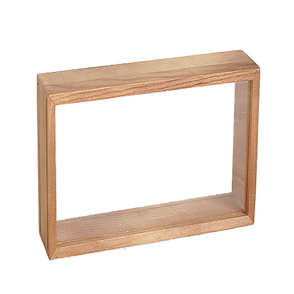 原木色長方形中空雙膠片木相框