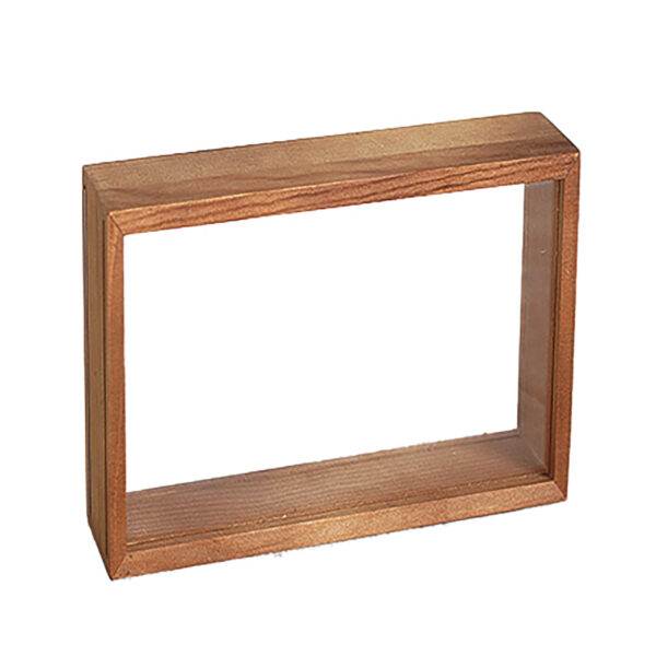 胡桃木色長方形中空雙膠片木相框