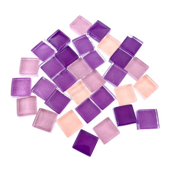 混紫正方形水晶馬賽克10MM