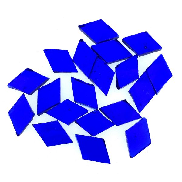 透明藍色菱形雲母馬賽克1X2CM