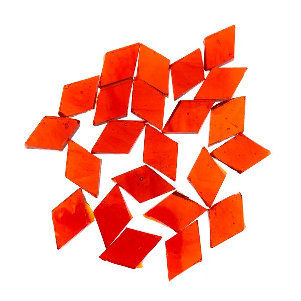 透明橙色菱形雲母馬賽克1x2cm