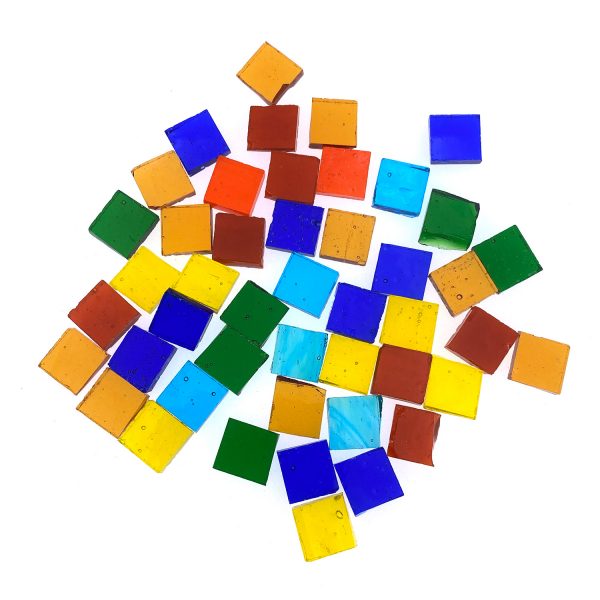 透明彩色正方形雲母馬賽克1X1CM
