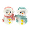 粉藍圍巾雪人聖誕樹脂裝飾