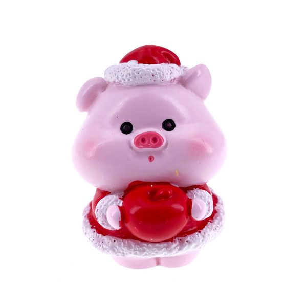 聖誕小豬盒蘋果樹脂裝飾擺設