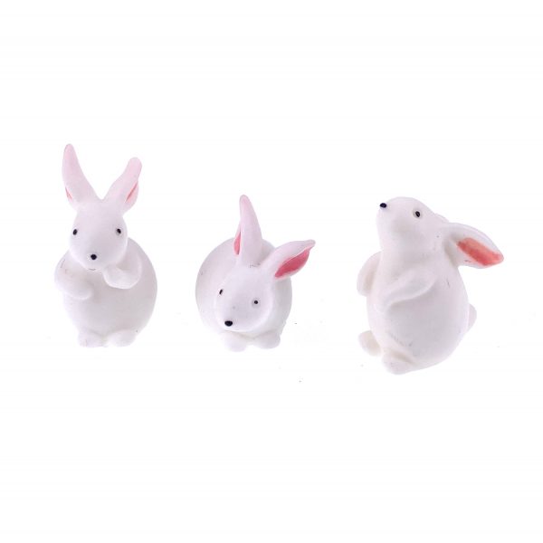 粉紅耳兔子樹脂裝飾擺設