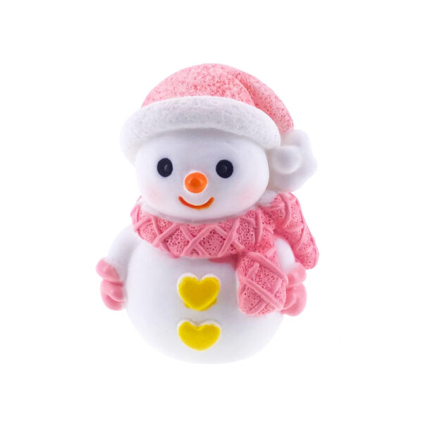 粉紅圍巾雪人聖誕樹脂裝飾