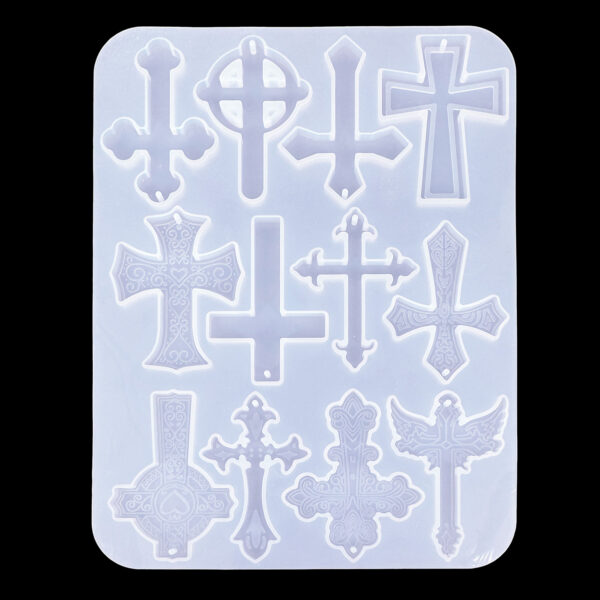 12款帶孔十字架滴膠矽膠硅膠模具
