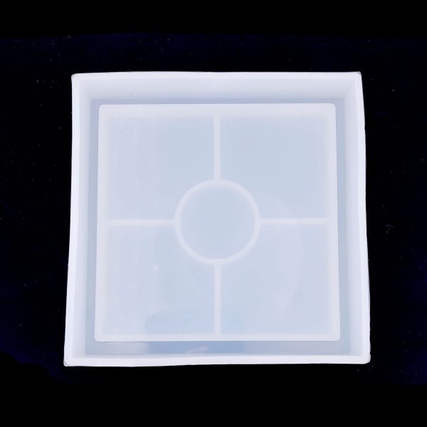 滴膠矽膠硅膠模具-正方形有邊杯墊