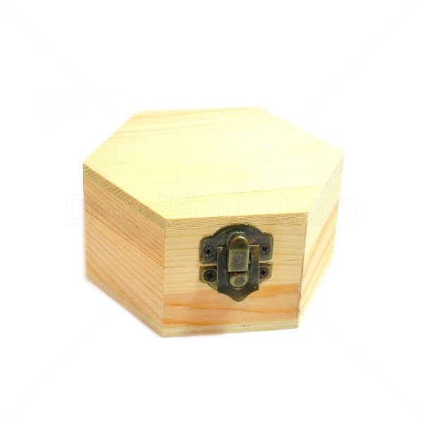 六角形有扣木盒10X8.5X5CM