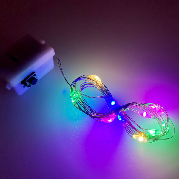 【3種閃燈模式】LED燈串-彩色1米10燈
